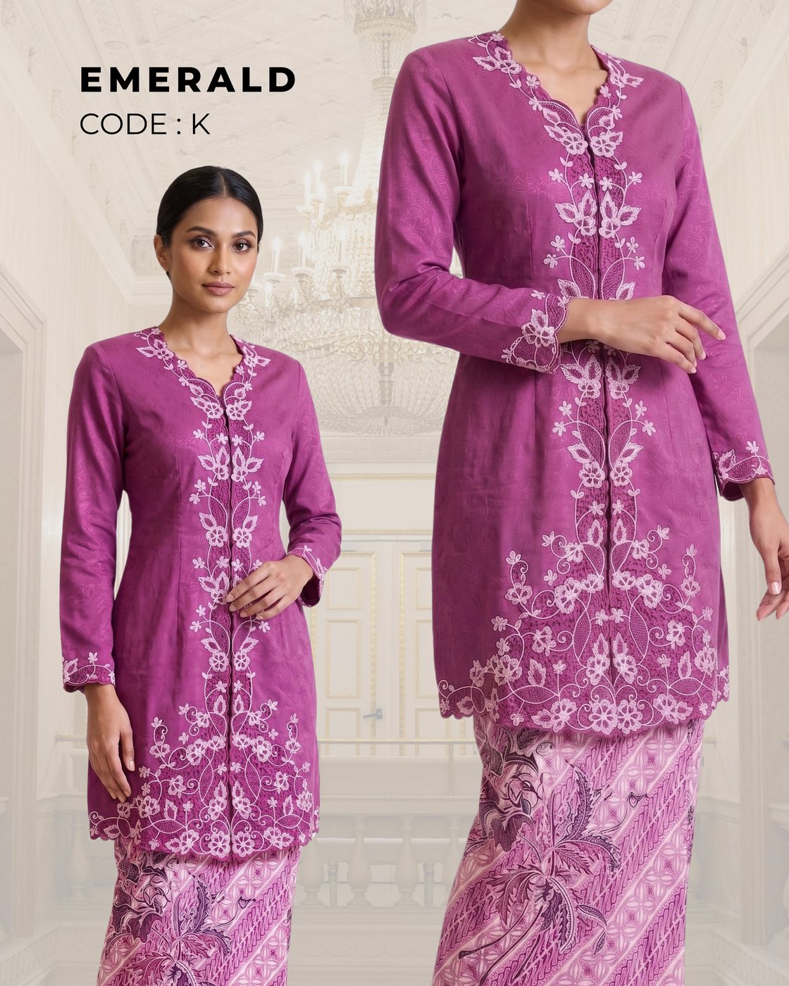 Kebaya Emerald – Magenta — Magenta