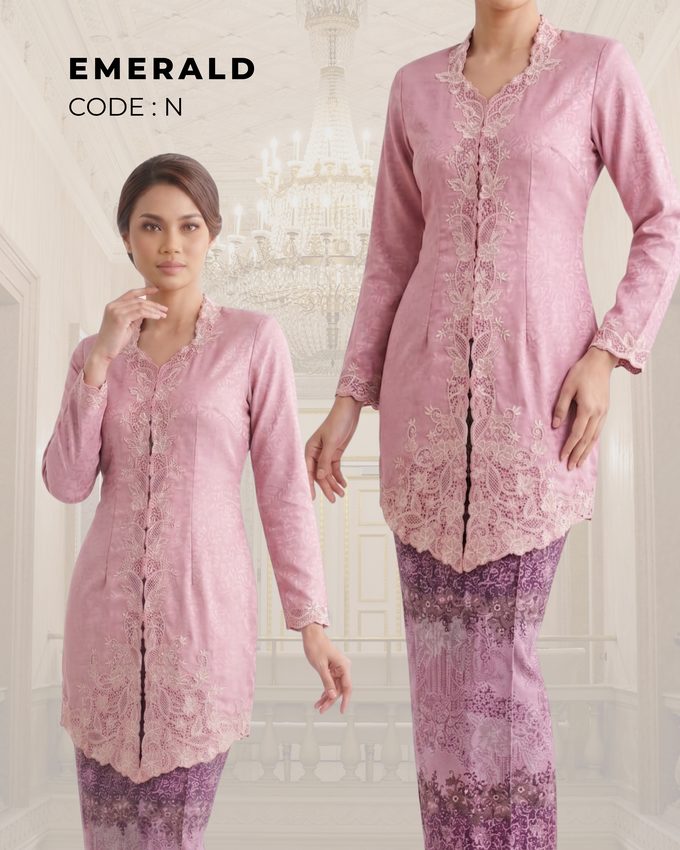 Kebaya Emerald – Merah Jambu — Merah Jambu